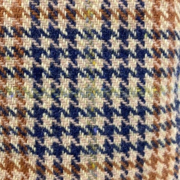 Rare J.Crew Vintage Tote Bag Classic Houndstooth Wool Plaid Leather - Picture 4 of 11